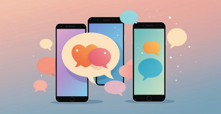 Illustration d'un tchat de rencontre en ligne securise
