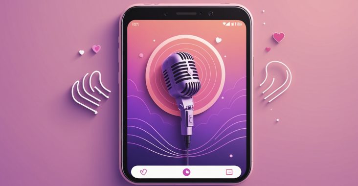 Illustration d'un smartphone avec ondes sonores symbolisant le tchat vocal pour rencontrer