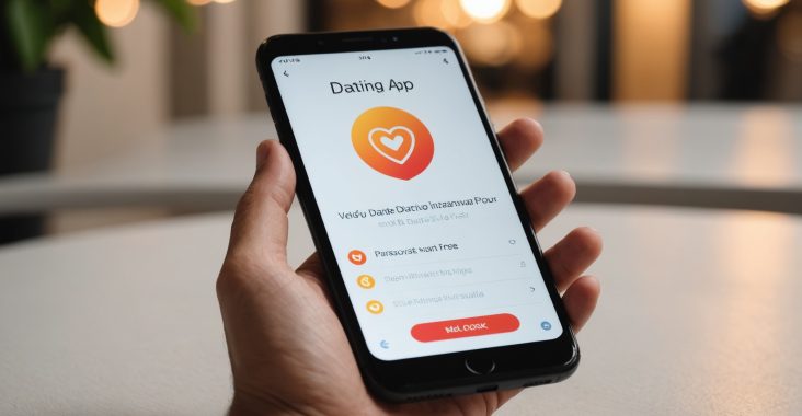 Smartphone affichant un écran de vérification de profil sur une application de rencontre