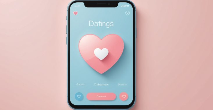 Illustration d'un smartphone affichant un profil d'application de rencontre gratuite
