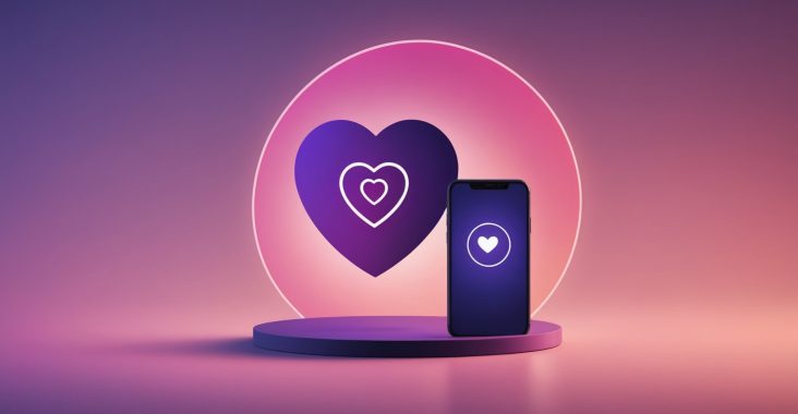 Illustration abstraite d'une rencontre géolocalisée via smartphone